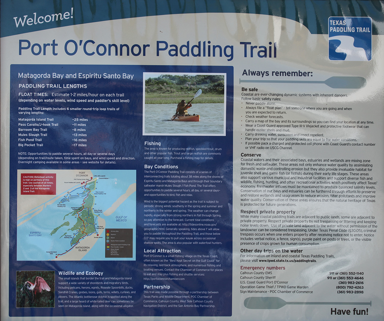 Port O'Connor paddling trail