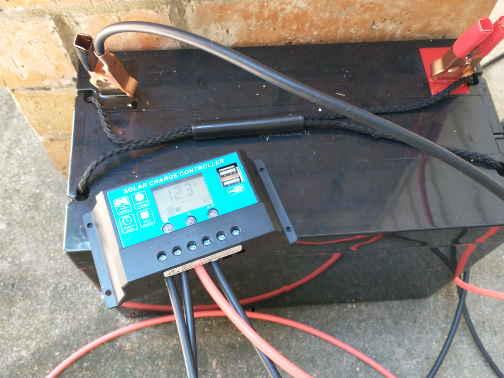 Charge controller and 100Ah battery