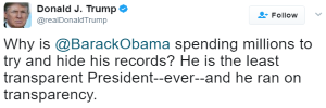 Why is @BarackObama spending millions to try and hide his records?