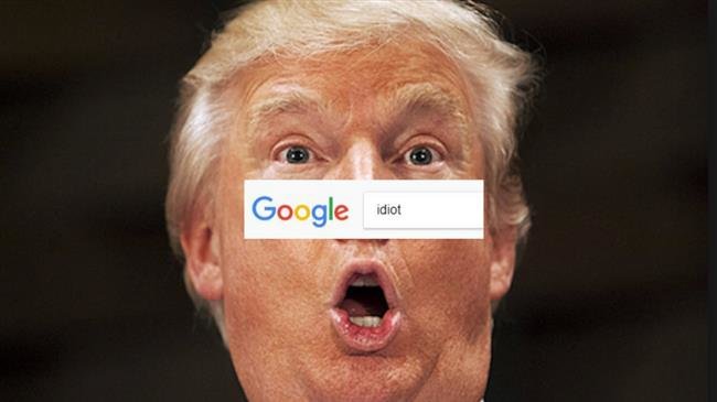 Google Images search for “idiot” returns pictures of Trump